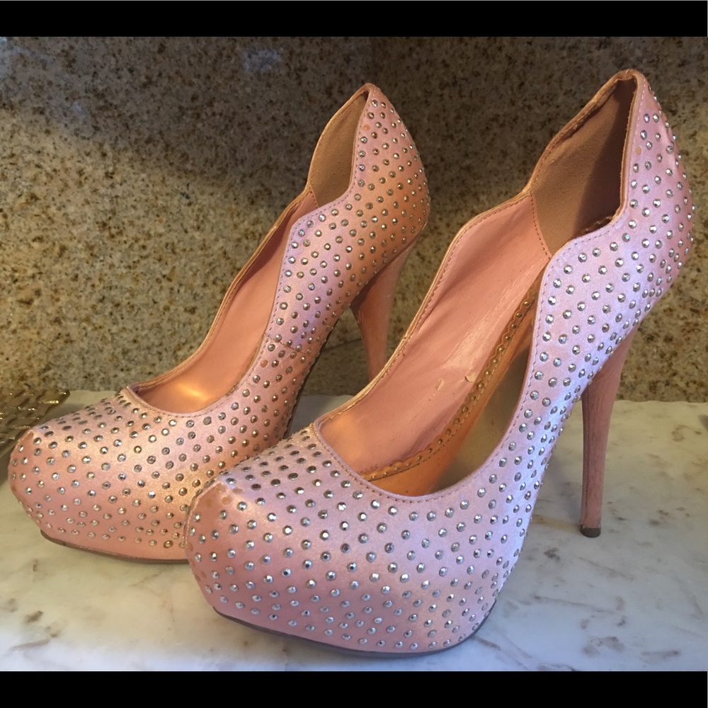 Shiekh Pink Studded Pumps Heels
